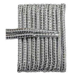 FeetPeople High Quality Round Laces For Boots And Shoes, Metallic Grey