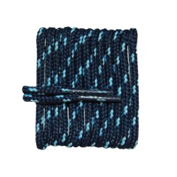 FeetPeople High Quality Round Laces For Boots And Shoes, Navy With Carolina Blue Chip