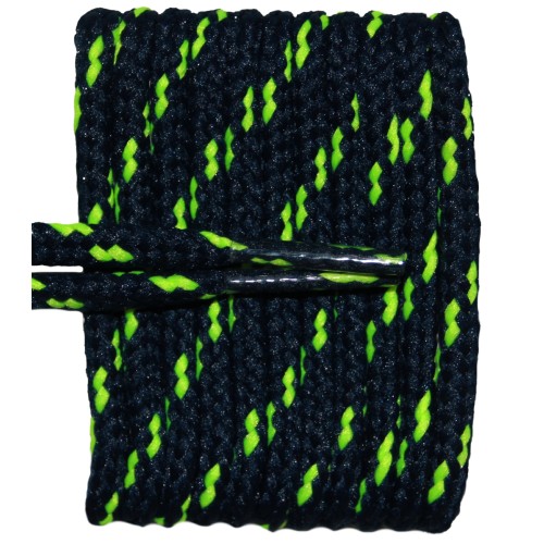 FeetPeople High Quality Round Laces For Boots And Shoes, Navy With Neon Yellow Chip FeetPeople High Quality Round Laces For Boots And Shoes, Navy With Neon Yellow Chip