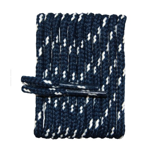 FeetPeople High Quality Round Laces For Boots And Shoes, Navy With White Chip