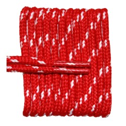 FeetPeople High Quality Round Laces For Boots And Shoes, Red With White Chip