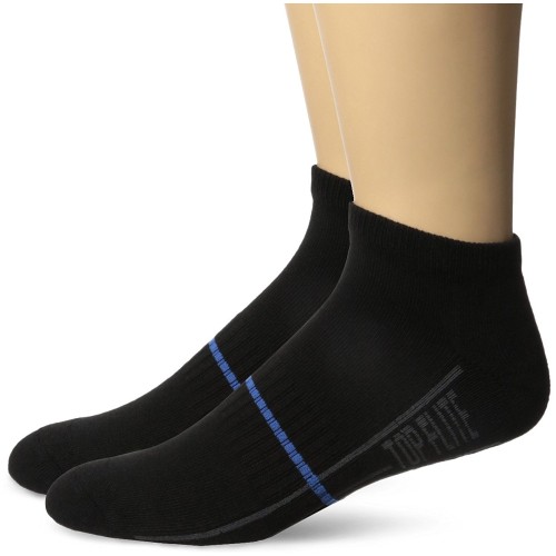 Top Flite Half Cushion Low Cut Socks, Black, (L) W 9-12 / M 9-13, 2 Pair