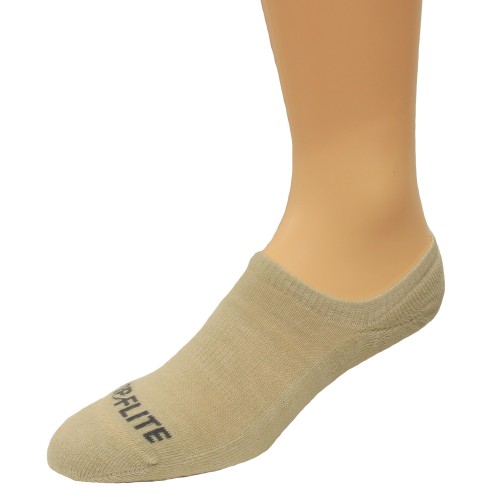 Top Flite Seamless Toe No Show Socks, Khaki, (L) W 9-12 / M 9-13, 2 Pair