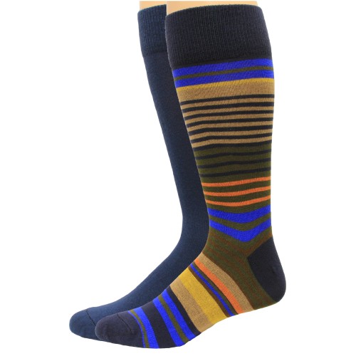 Top Flite Stripes, Navy, (L) W 9-12 / M 9-13, 2 Pair