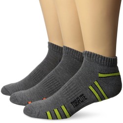 Top Flite Low Cut Stripe Socks, Dk Grey, (L) W 9-12 / M 9-13, 3 Pair