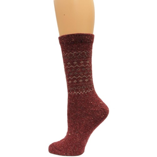 Wise Blend Retro Crew Heavyweight Socks, 1 Pair, Red, Medium, Shoe Size W 6-9