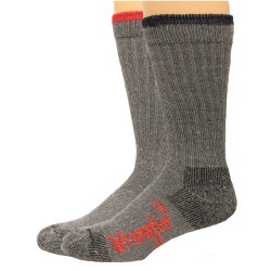 Wrangler Men's Pro Gear Wool Blend Socks 2 Pair, Grey Assort, Men's 9-13