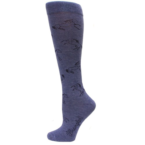 Wrangler Ladies Horse Boot Socks 1 Pair, Denim, W 7.5-9.5