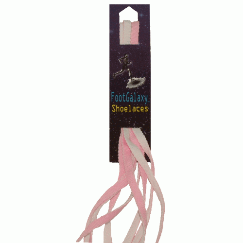 FootGalaxy Reversible Double-Sided Pink and White Flat Laces FootGalaxy Reversible Double-Sided Pink and White Flat Laces