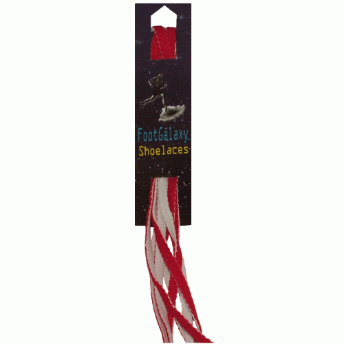 FootGalaxy Reversible Double-Sided Red and White Flat Laces FootGalaxy Reversible Double-Sided Red and White Flat Laces